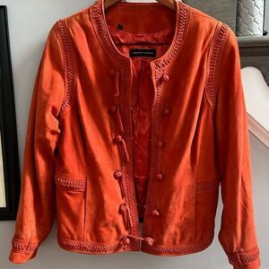 Terry Lewis Orange Suede & Leather Jacket sz M